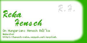 reka hensch business card